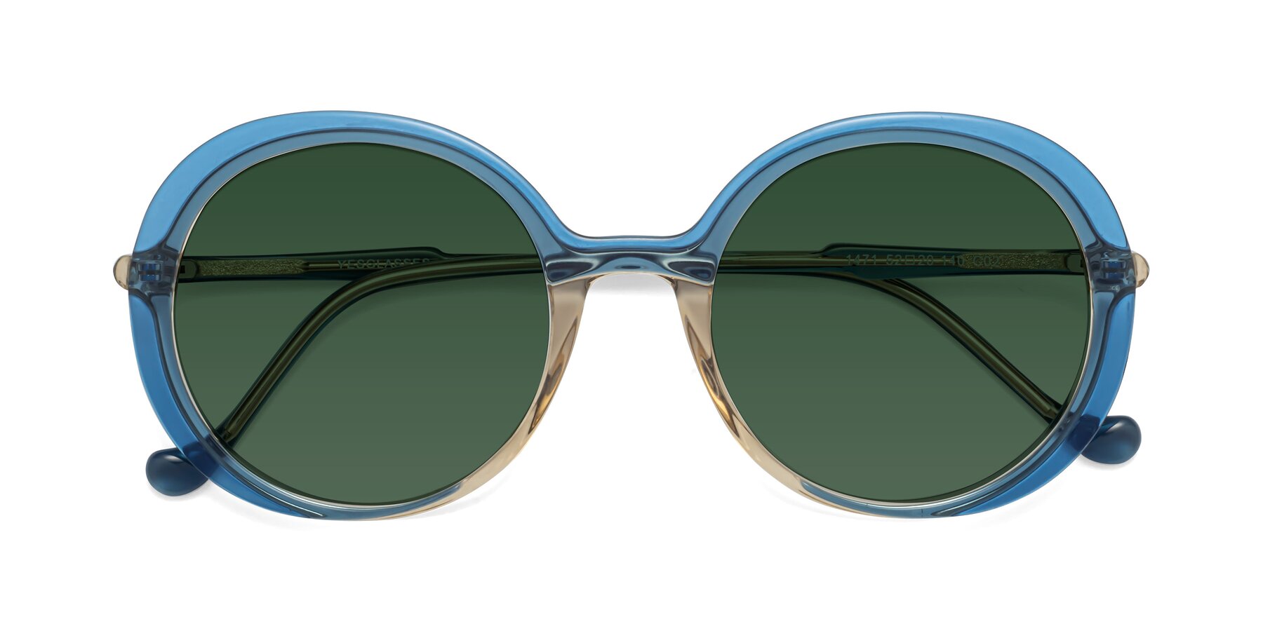 Folded Front of 1471 in Blue with Green Tinted Lenses