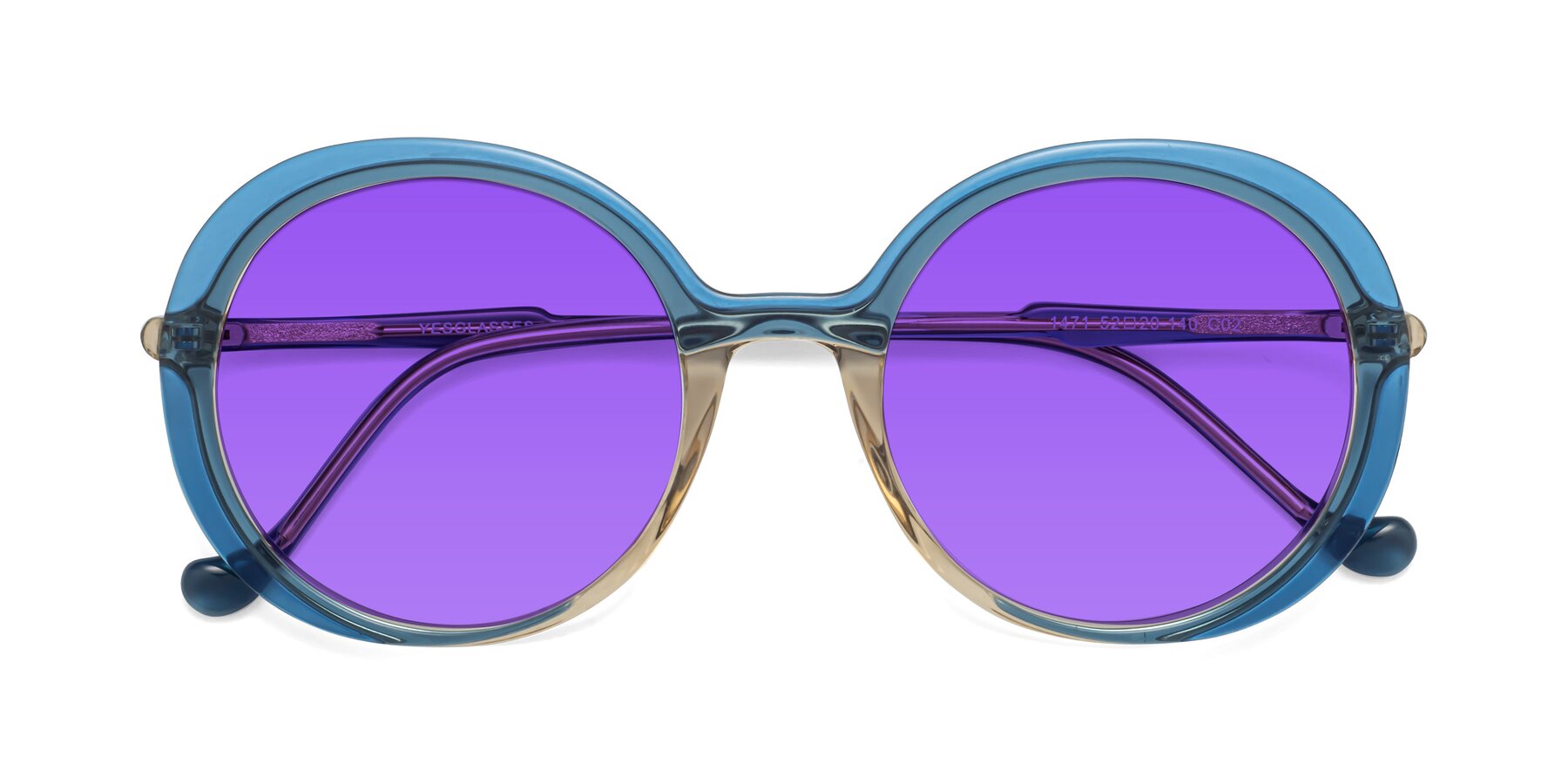 Folded Front of 1471 in Blue with Purple Tinted Lenses