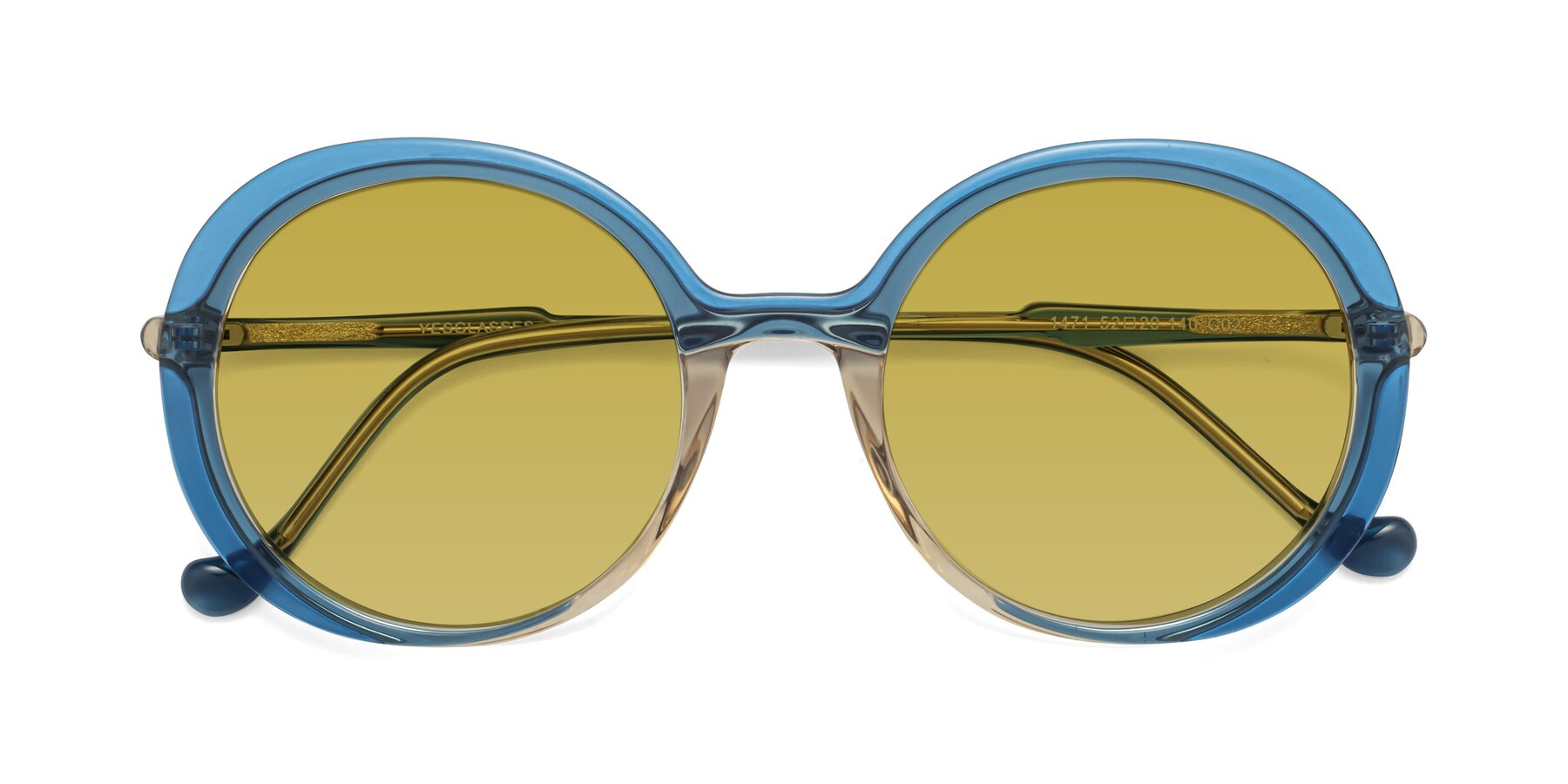 Folded Front of 1471 in Blue with Champagne Tinted Lenses