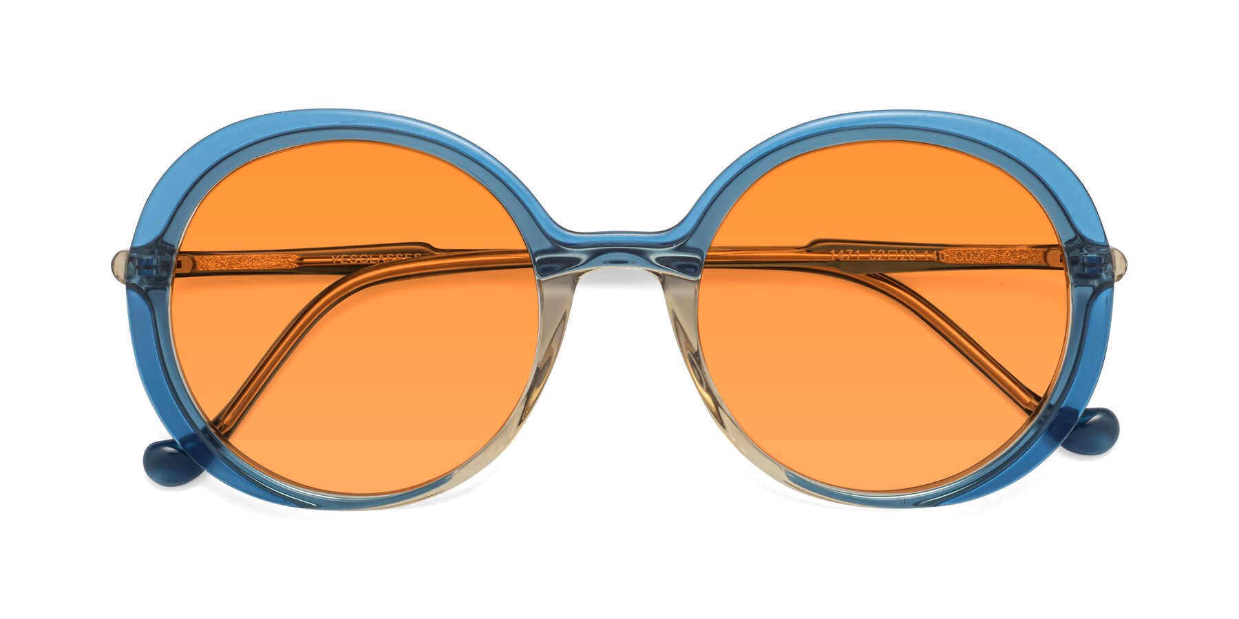 Folded Front of 1471 in Blue with Orange Tinted Lenses