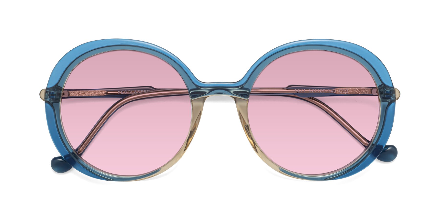 Folded Front of 1471 in Blue with Light Wine Tinted Lenses