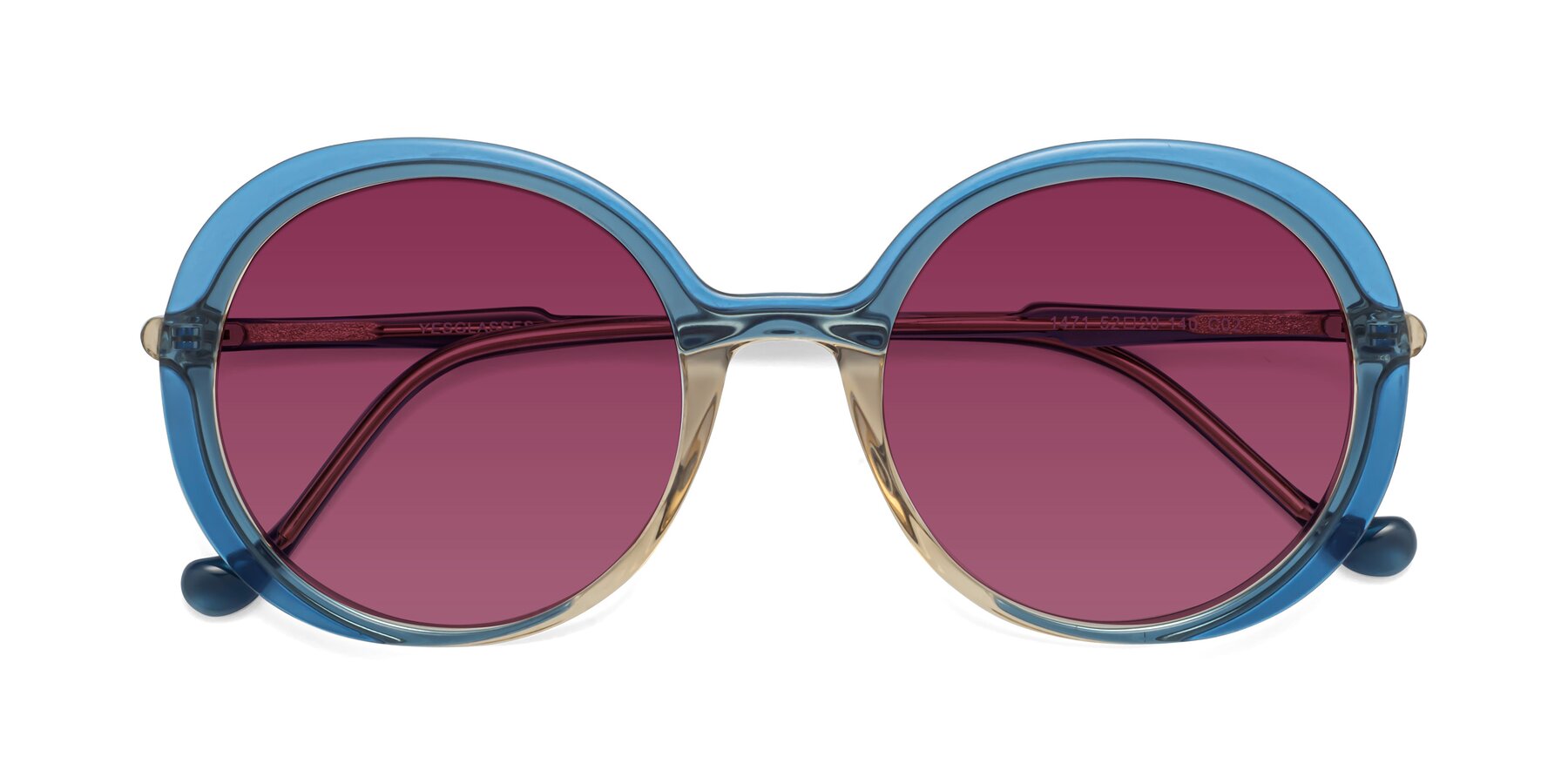 Folded Front of 1471 in Blue with Wine Tinted Lenses