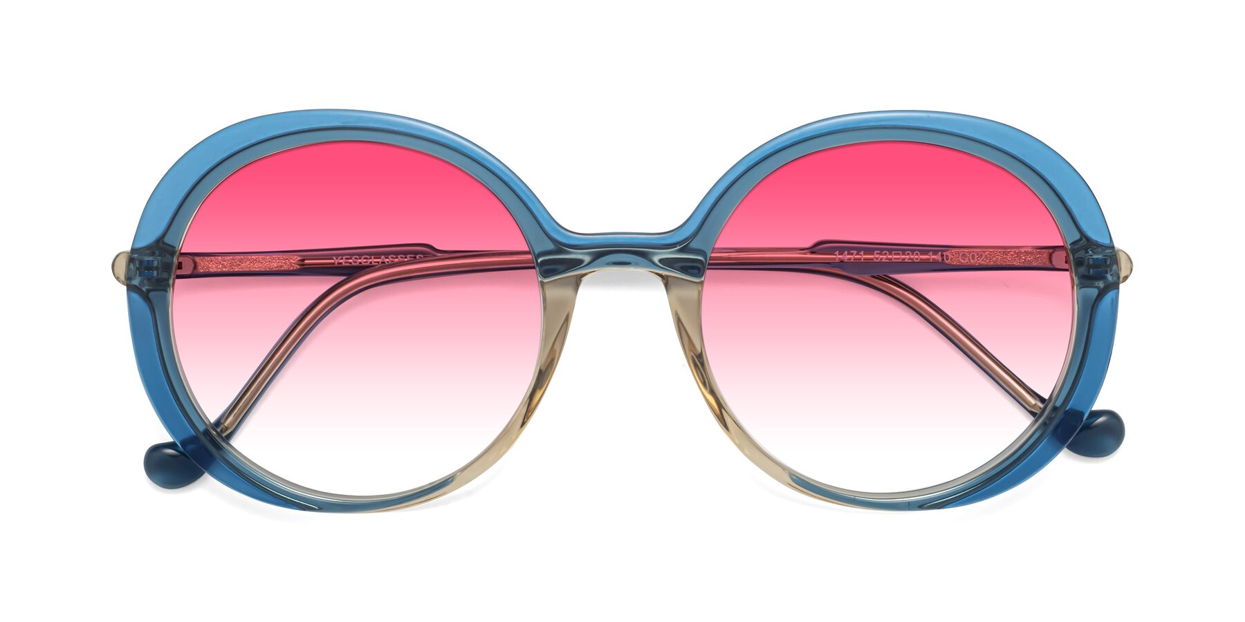 Folded Front of 1471 in Blue with Pink Gradient Lenses