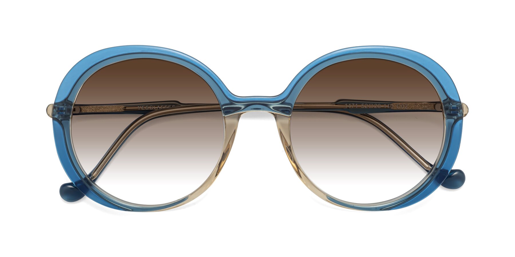 Folded Front of 1471 in Blue with Brown Gradient Lenses