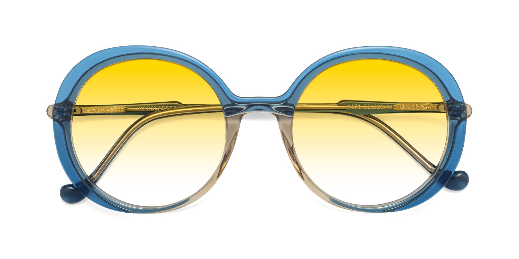 Folded Front of 1471 in Blue with Yellow Gradient Lenses