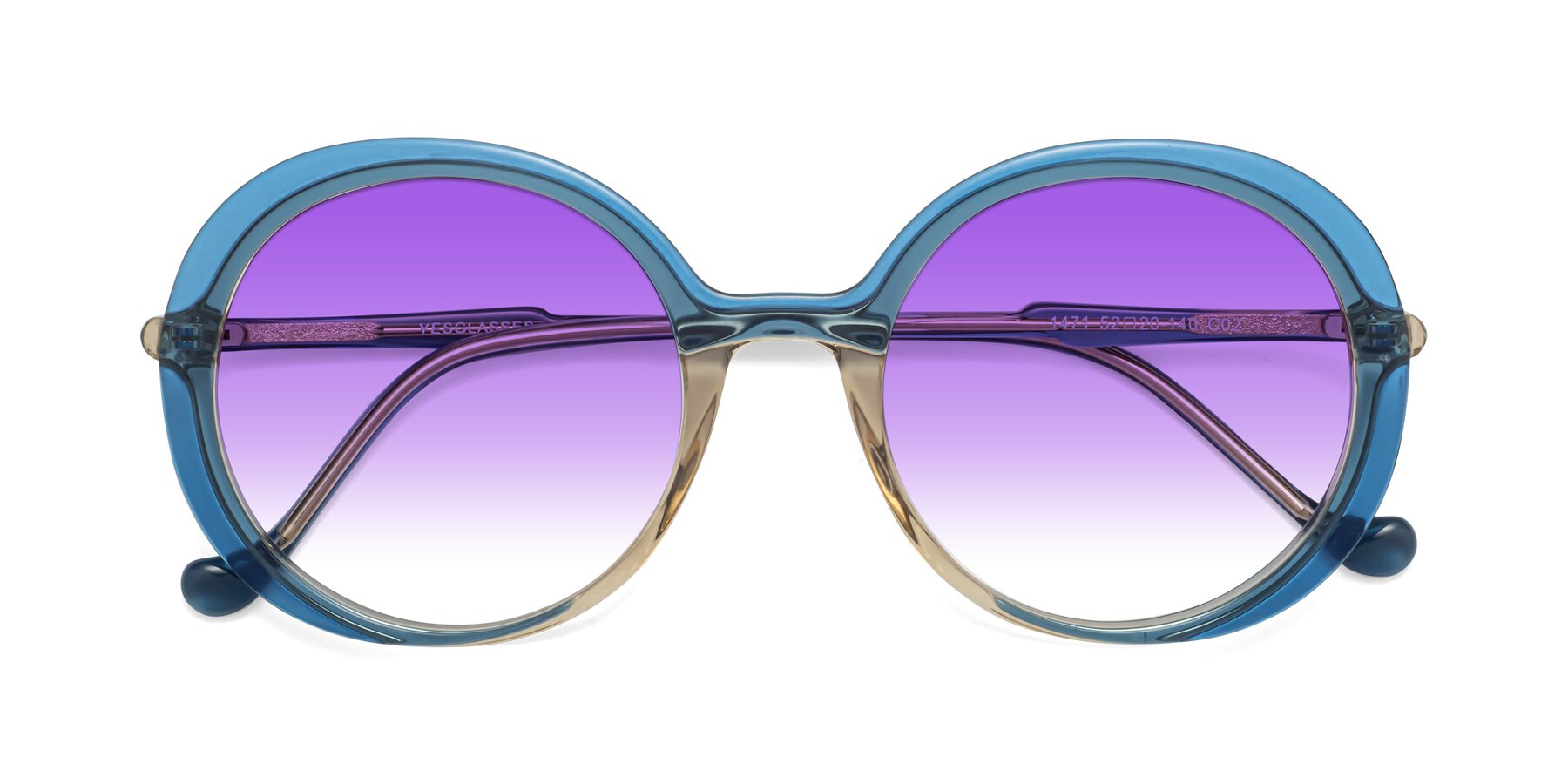 Folded Front of 1471 in Blue with Purple Gradient Lenses