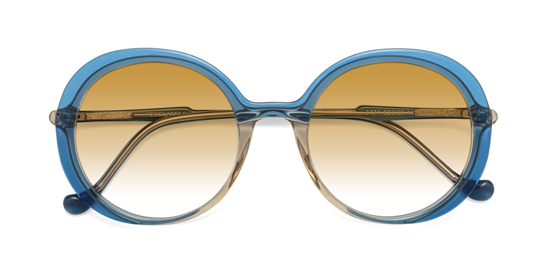 Folded Front of 1471 in Blue with Champagne Gradient Lenses
