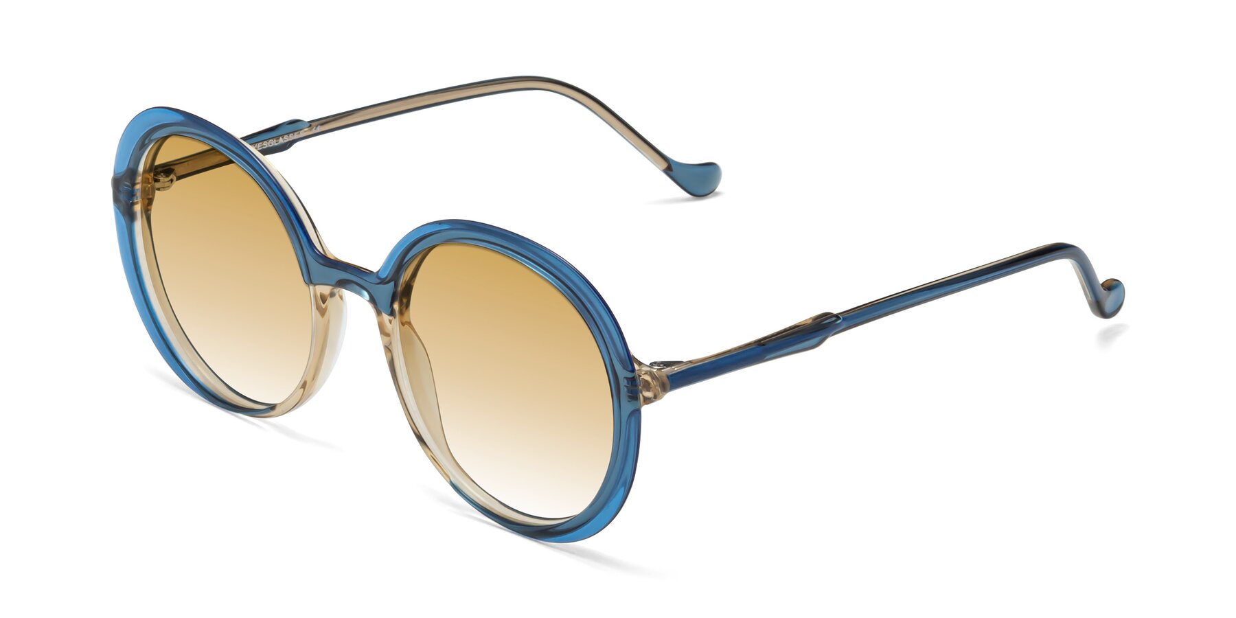 Angle of 1471 in Blue with Champagne Gradient Lenses