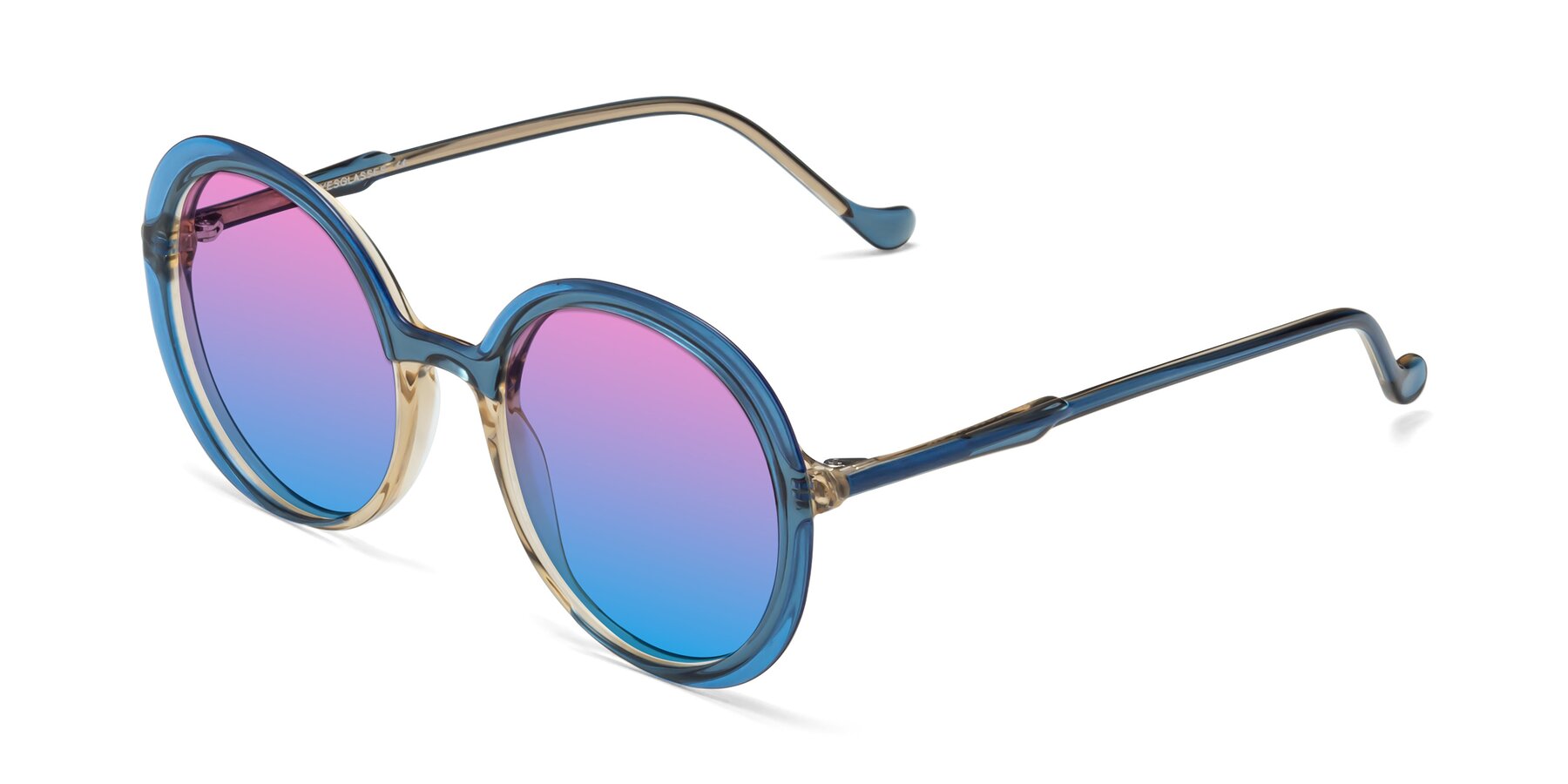 Angle of 1471 in Blue with Pink / Blue Gradient Lenses