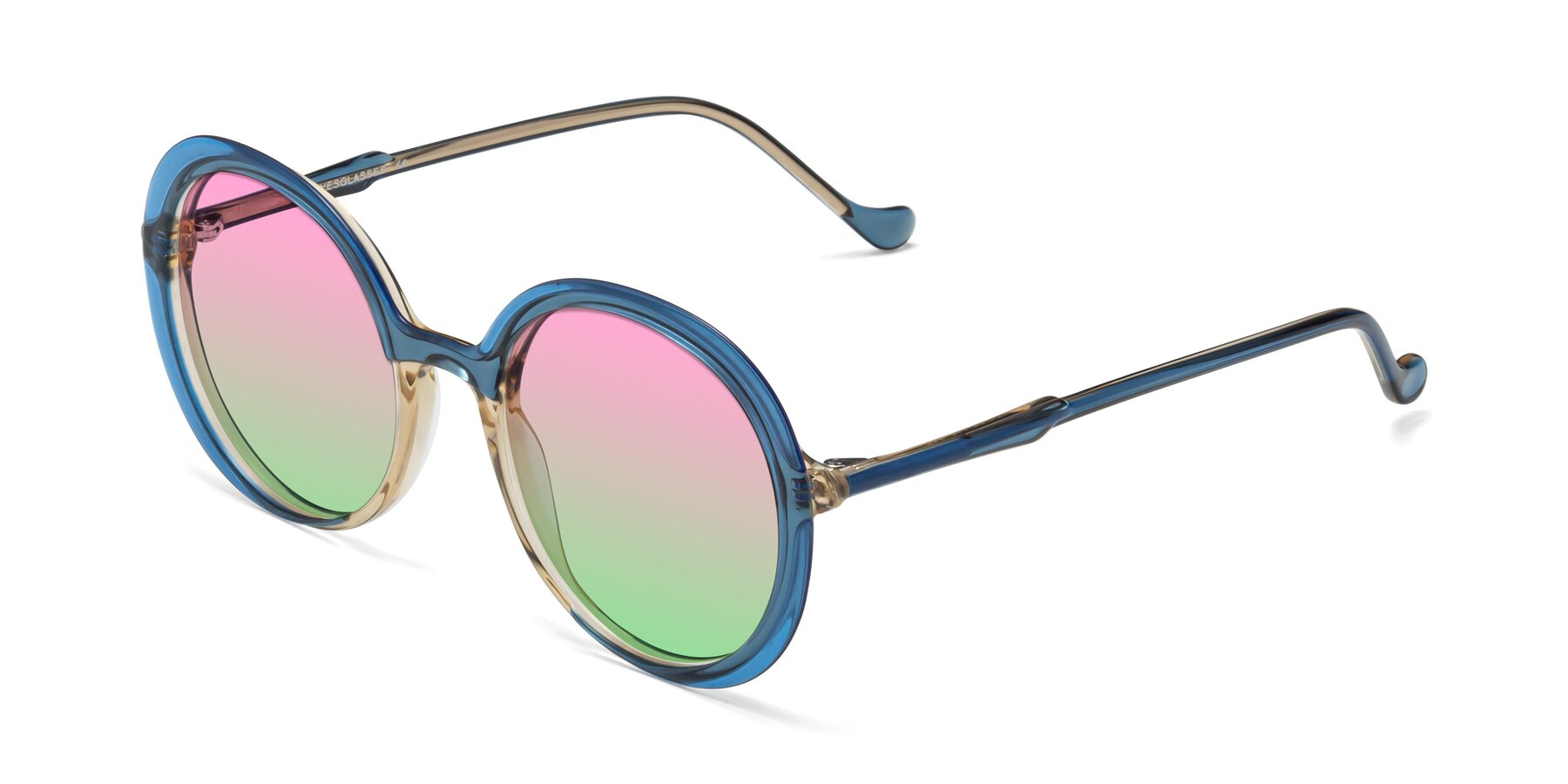Angle of 1471 in Blue with Pink / Green Gradient Lenses