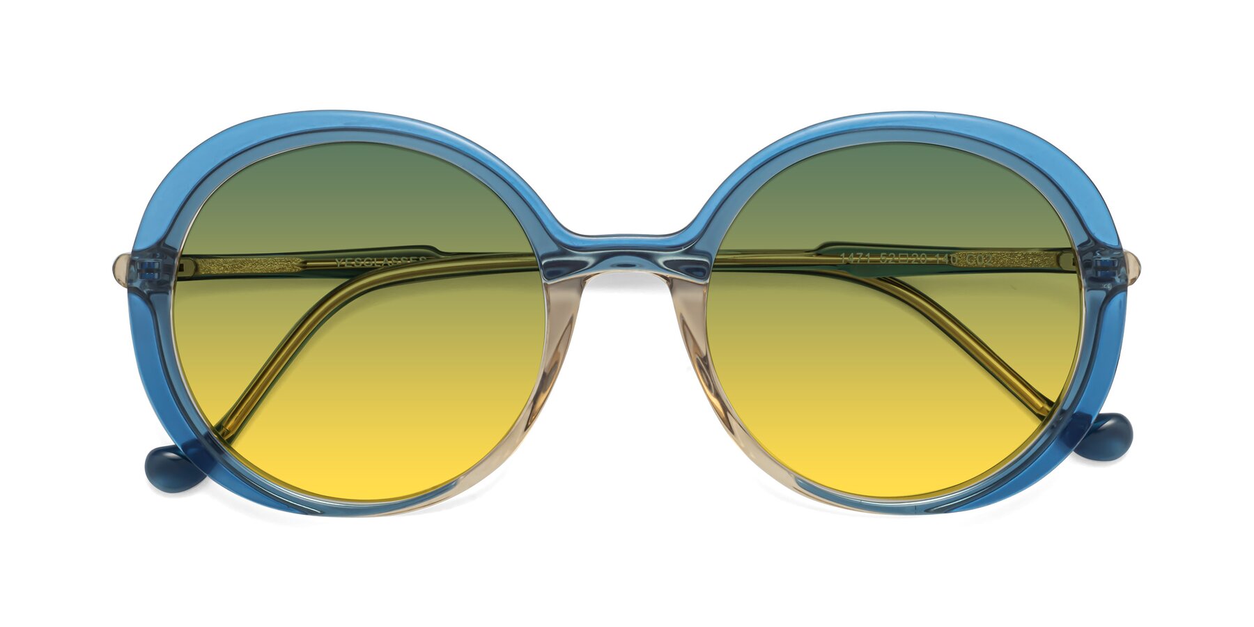 Folded Front of 1471 in Blue with Green / Yellow Gradient Lenses