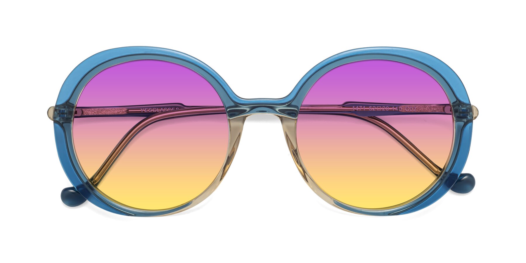 Folded Front of 1471 in Blue with Purple / Yellow Gradient Lenses