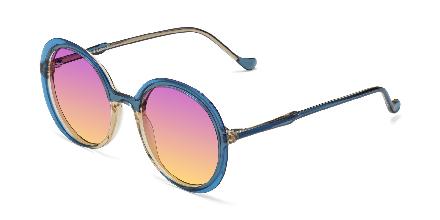 Angle of 1471 in Blue with Purple / Yellow Gradient Lenses