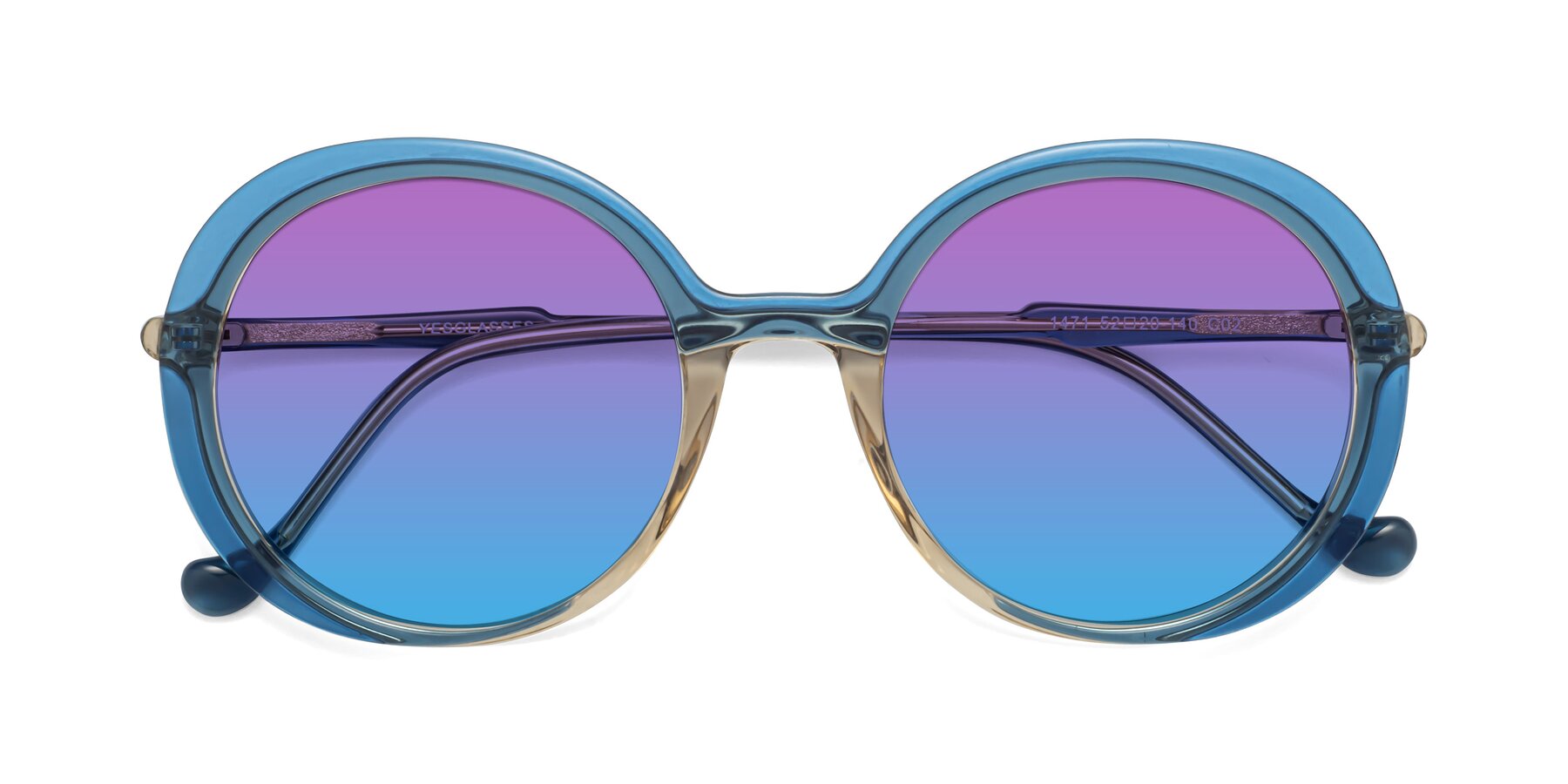 Folded Front of 1471 in Blue with Purple / Blue Gradient Lenses