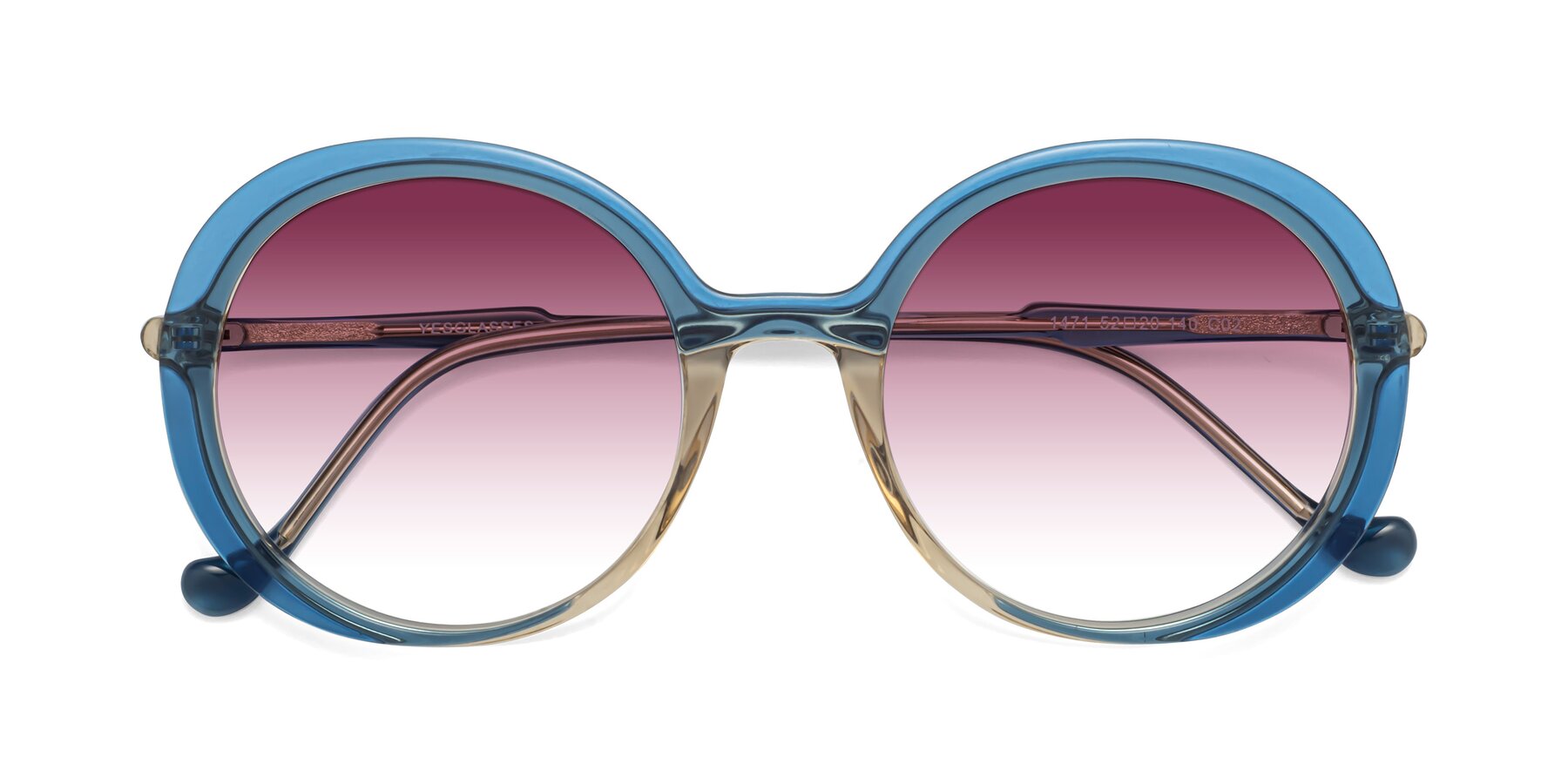 Folded Front of 1471 in Blue with Wine Gradient Lenses