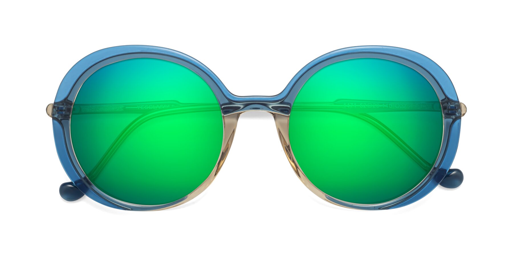 Folded Front of 1471 in Blue with Green Mirrored Lenses