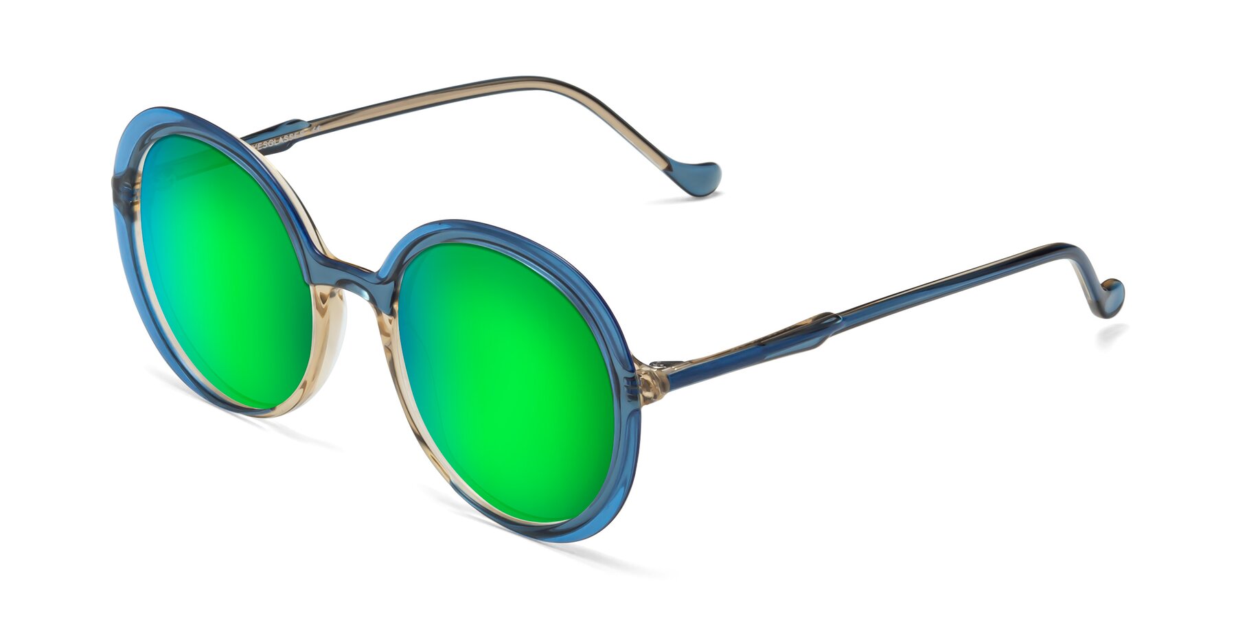 Angle of 1471 in Blue with Green Mirrored Lenses