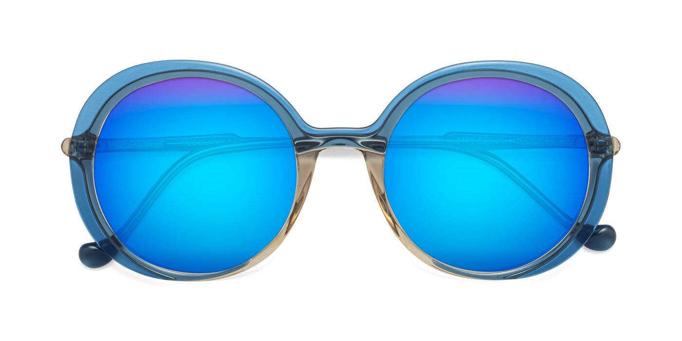 1471 - Blue Flash Mirrored Sunglasses