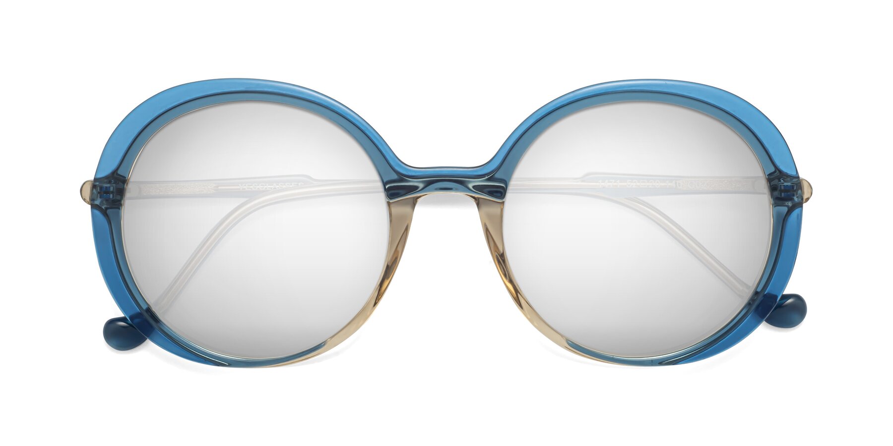 Folded Front of 1471 in Blue with Silver Mirrored Lenses