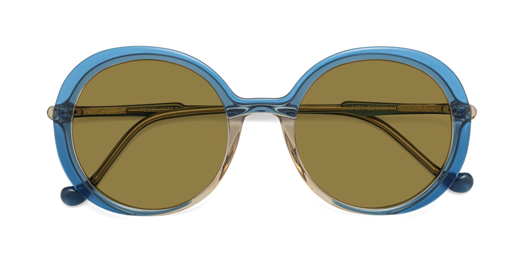 Folded Front of 1471 in Blue with Brown Polarized Lenses