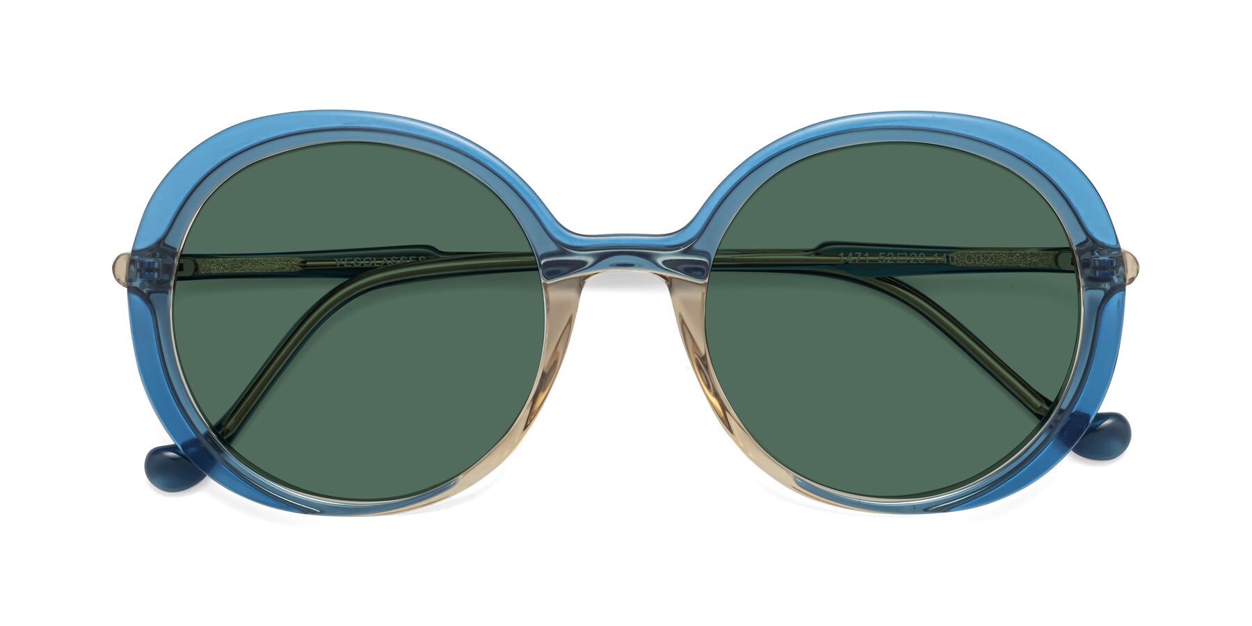 Folded Front of 1471 in Blue with Green Polarized Lenses