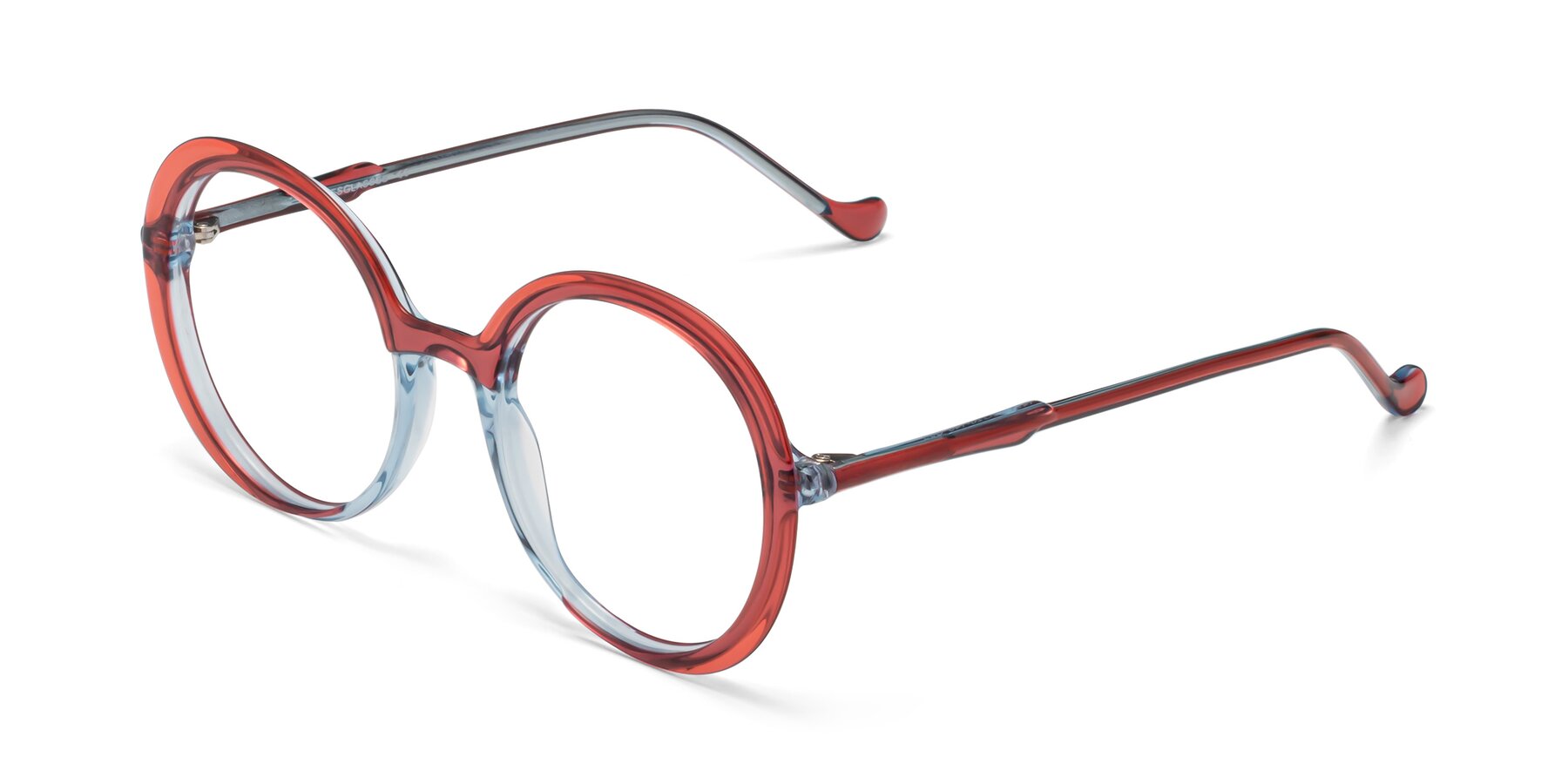 Angle of 1471 in Red with Clear Reading Eyeglass Lenses