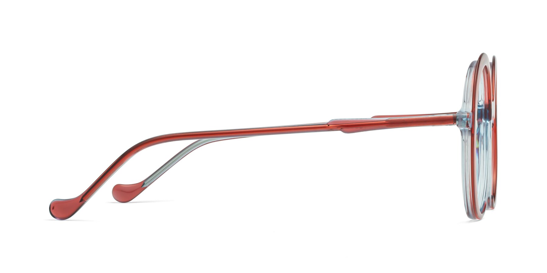 Side of 1471 in Red with Clear Reading Eyeglass Lenses