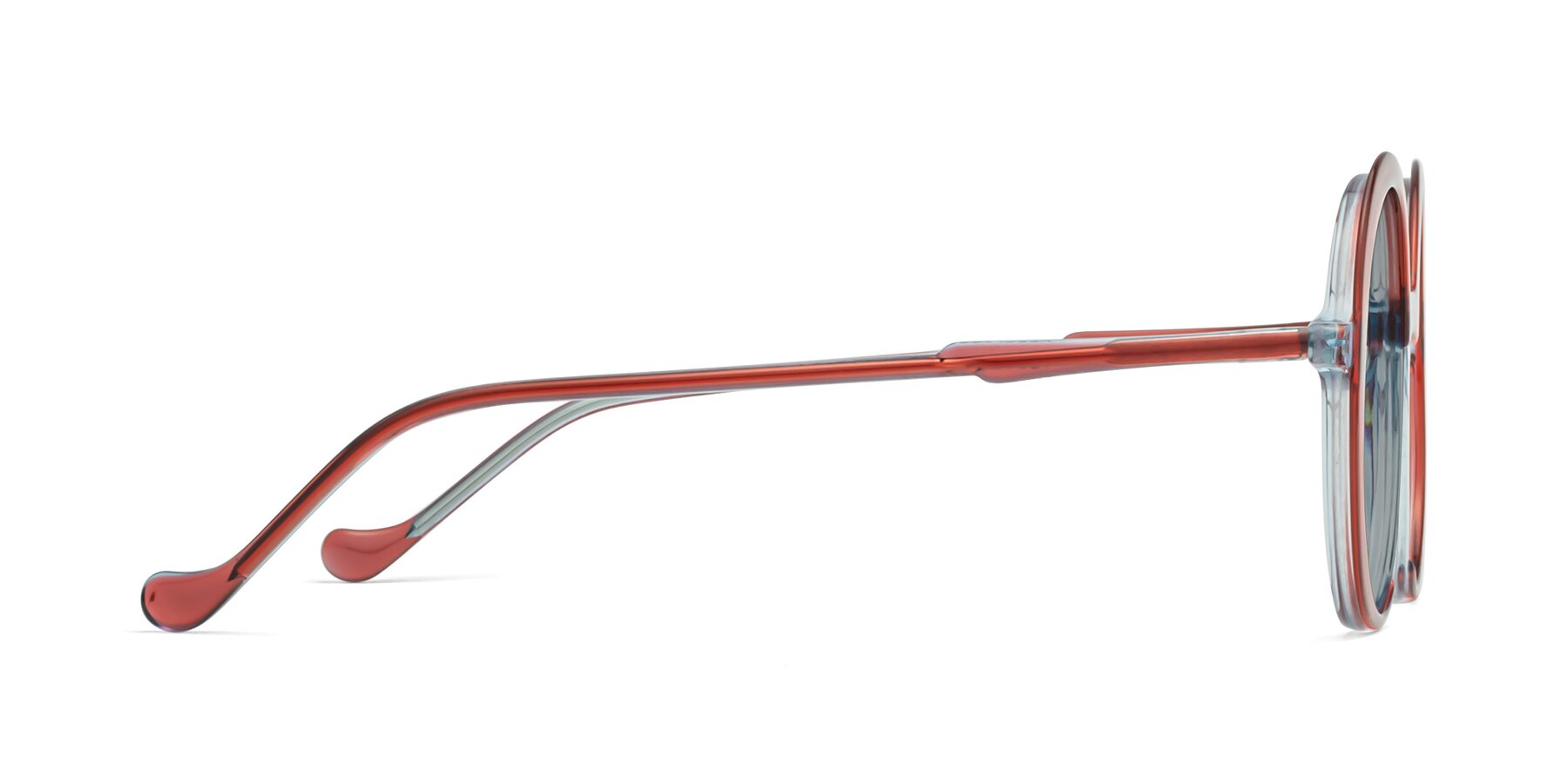 Side of 1471 in Red with Light Gray Tinted Lenses