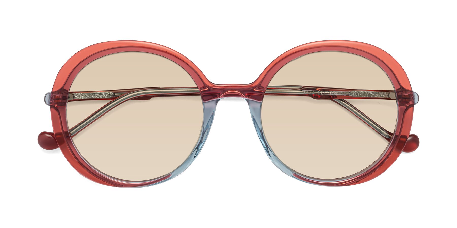 Folded Front of 1471 in Red with Light Brown Tinted Lenses
