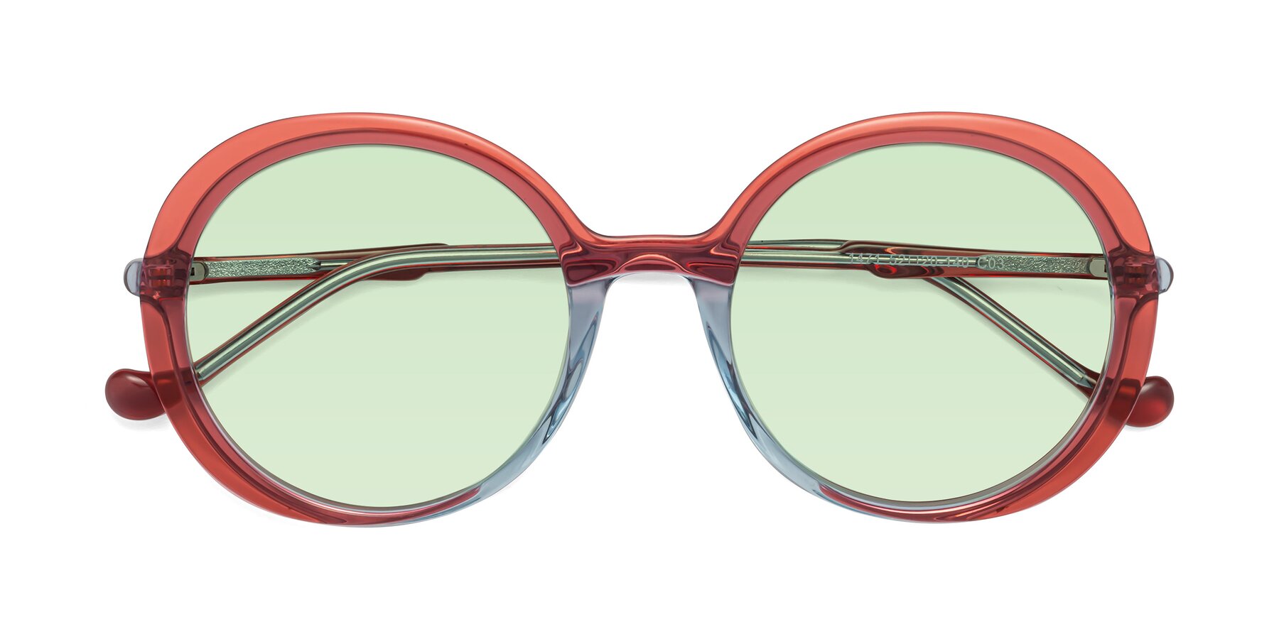 Folded Front of 1471 in Red with Light Green Tinted Lenses
