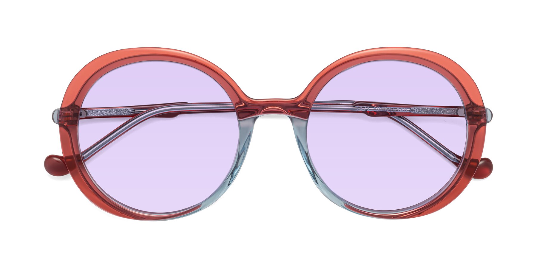Folded Front of 1471 in Red with Light Purple Tinted Lenses