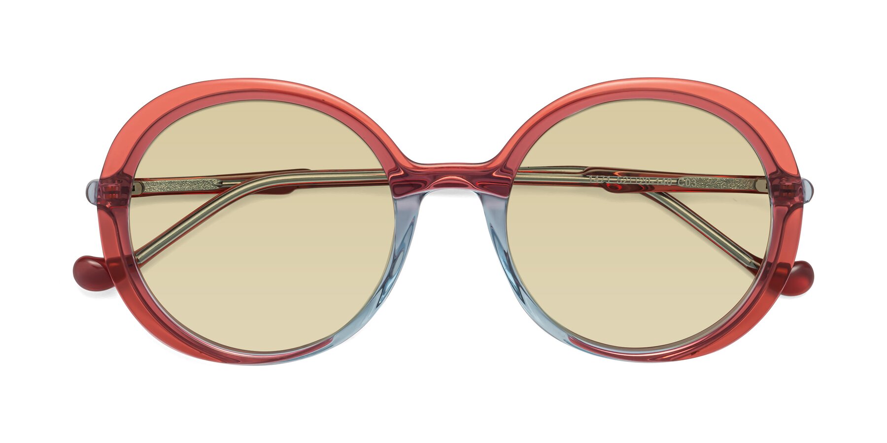 Folded Front of 1471 in Red with Light Champagne Tinted Lenses