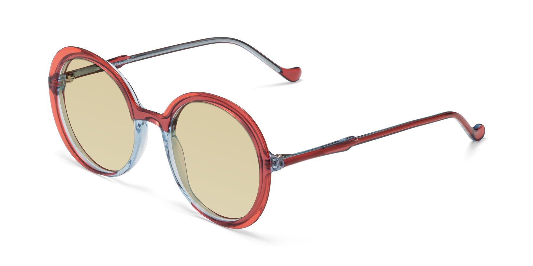 Angle of 1471 in Red with Light Champagne Tinted Lenses