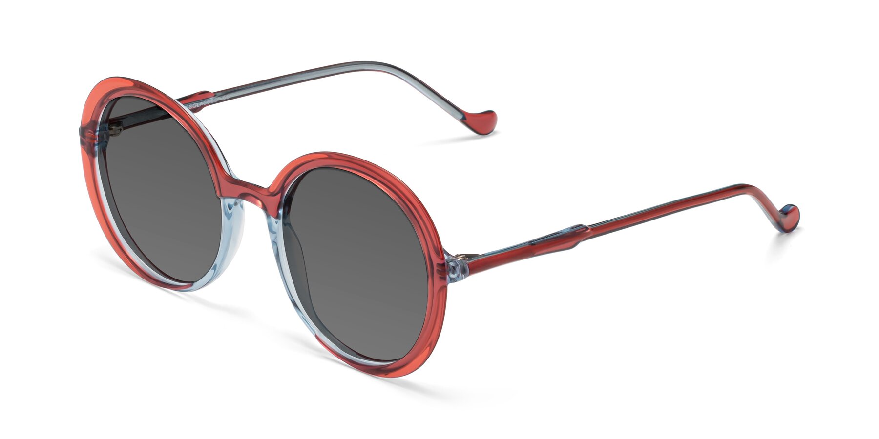 Angle of 1471 in Red with Medium Gray Tinted Lenses