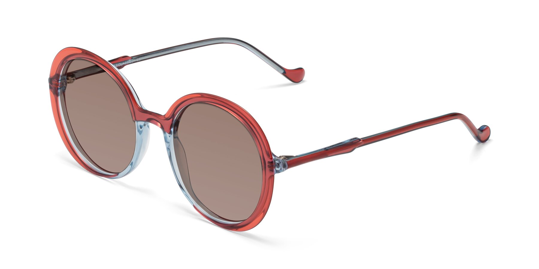Angle of 1471 in Red with Medium Brown Tinted Lenses