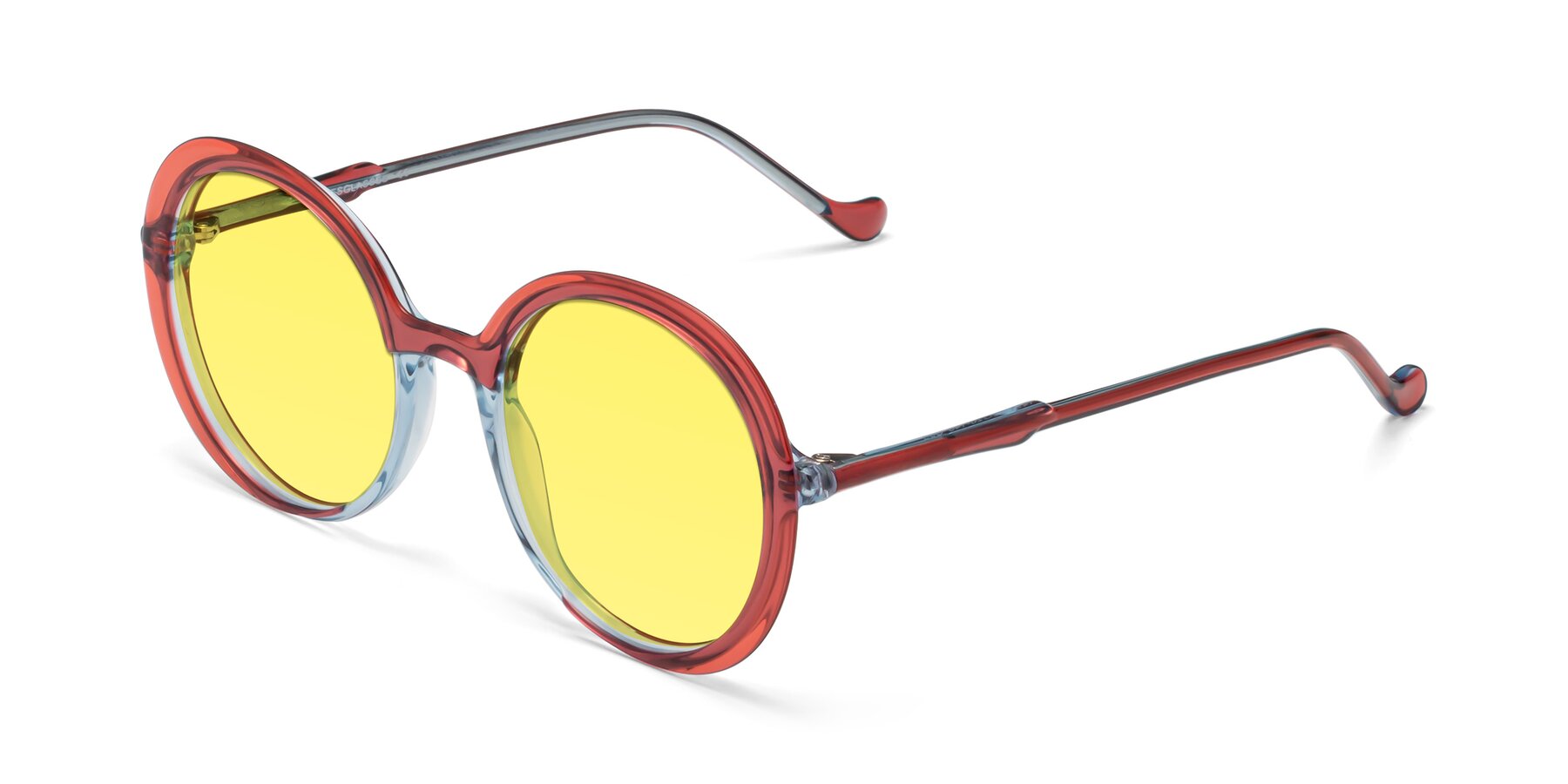 Angle of 1471 in Red with Medium Yellow Tinted Lenses