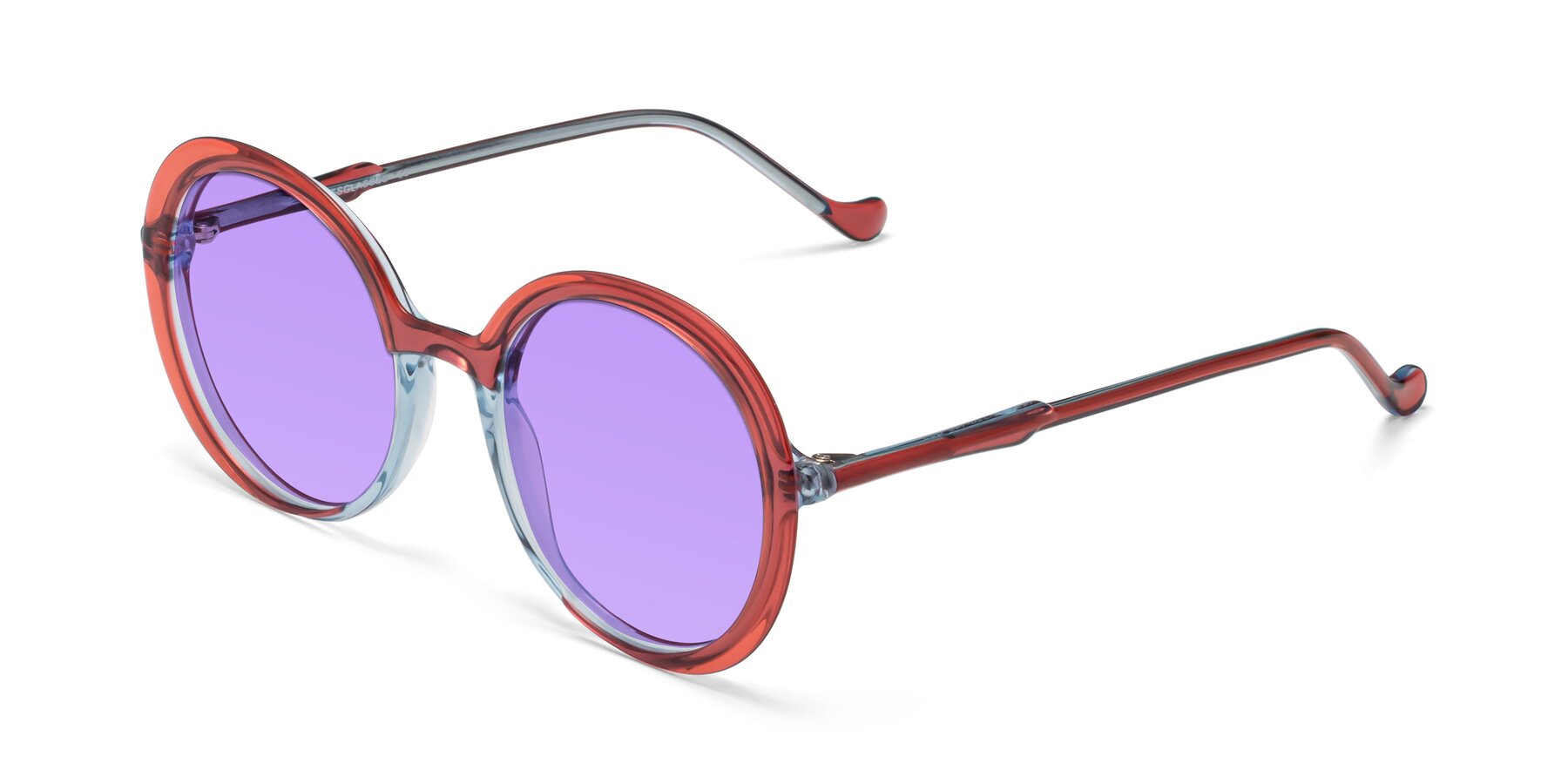 Angle of 1471 in Red with Medium Purple Tinted Lenses