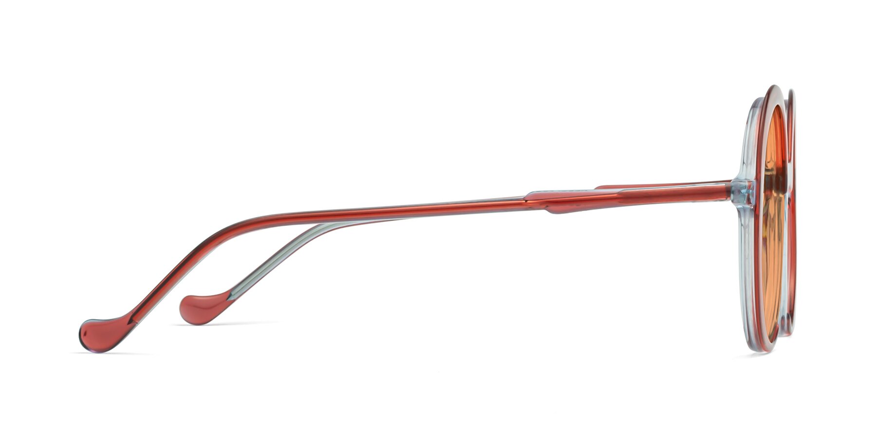 Side of 1471 in Red with Medium Orange Tinted Lenses
