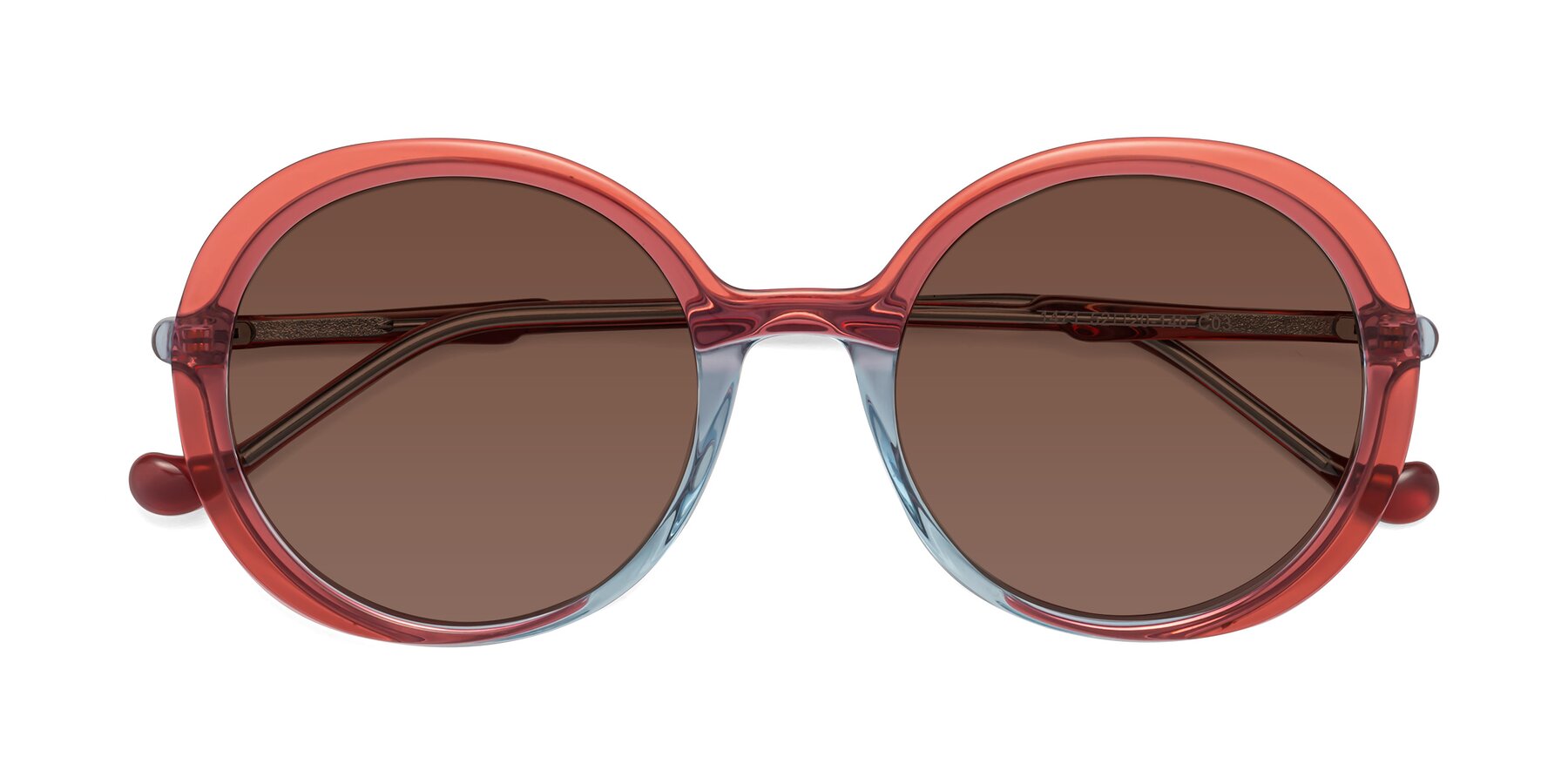 Folded Front of 1471 in Red with Brown Tinted Lenses