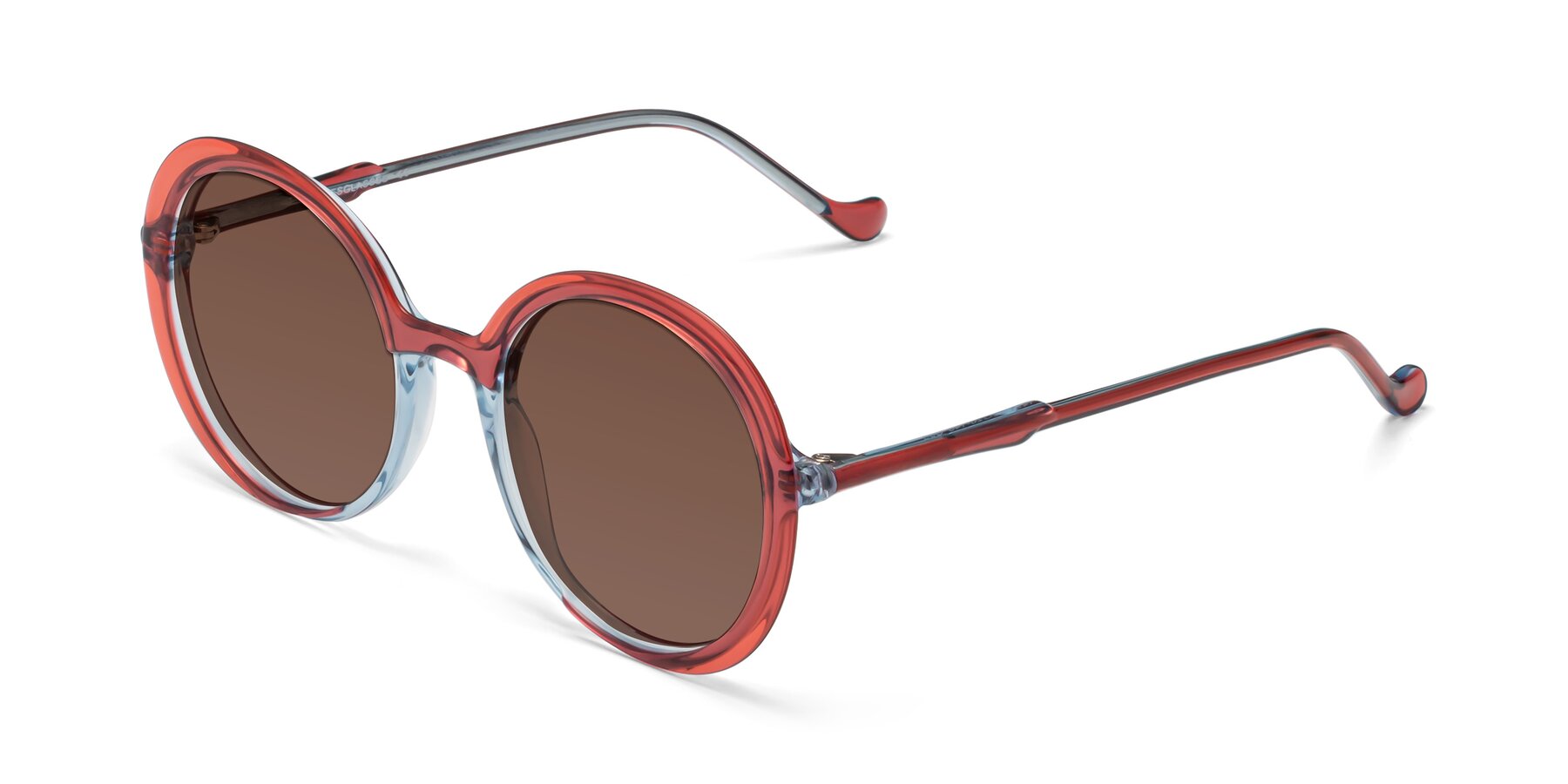 Angle of 1471 in Red with Brown Tinted Lenses