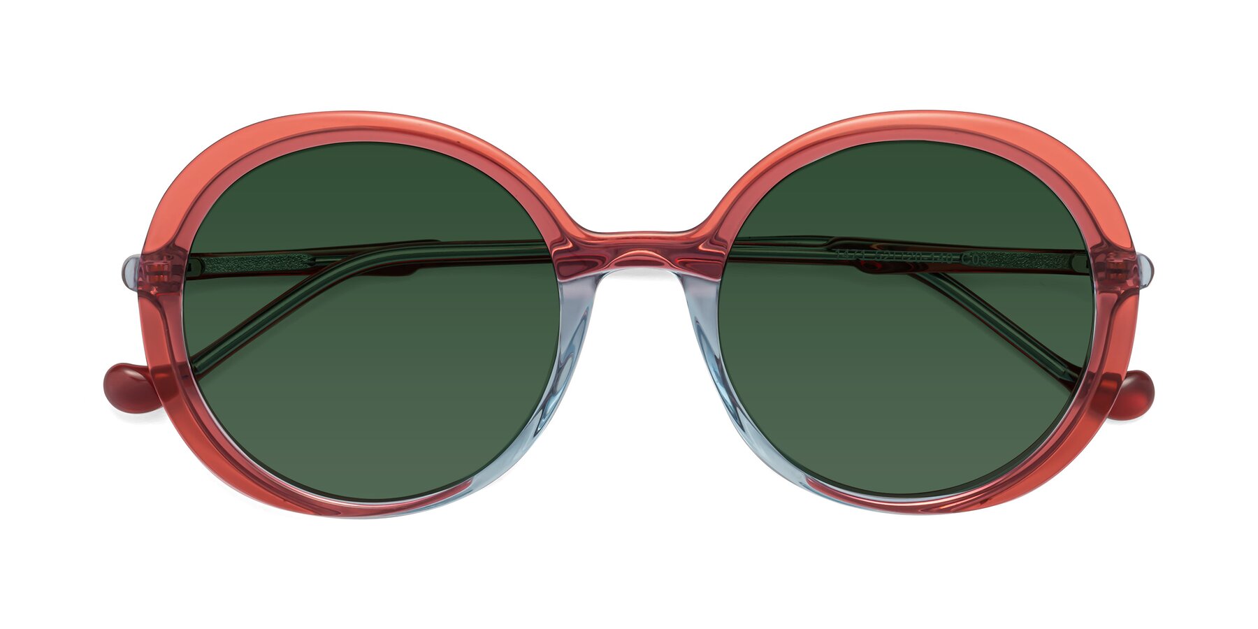 Folded Front of 1471 in Red with Green Tinted Lenses