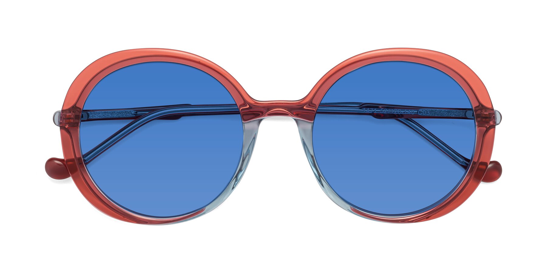 Folded Front of 1471 in Red with Blue Tinted Lenses