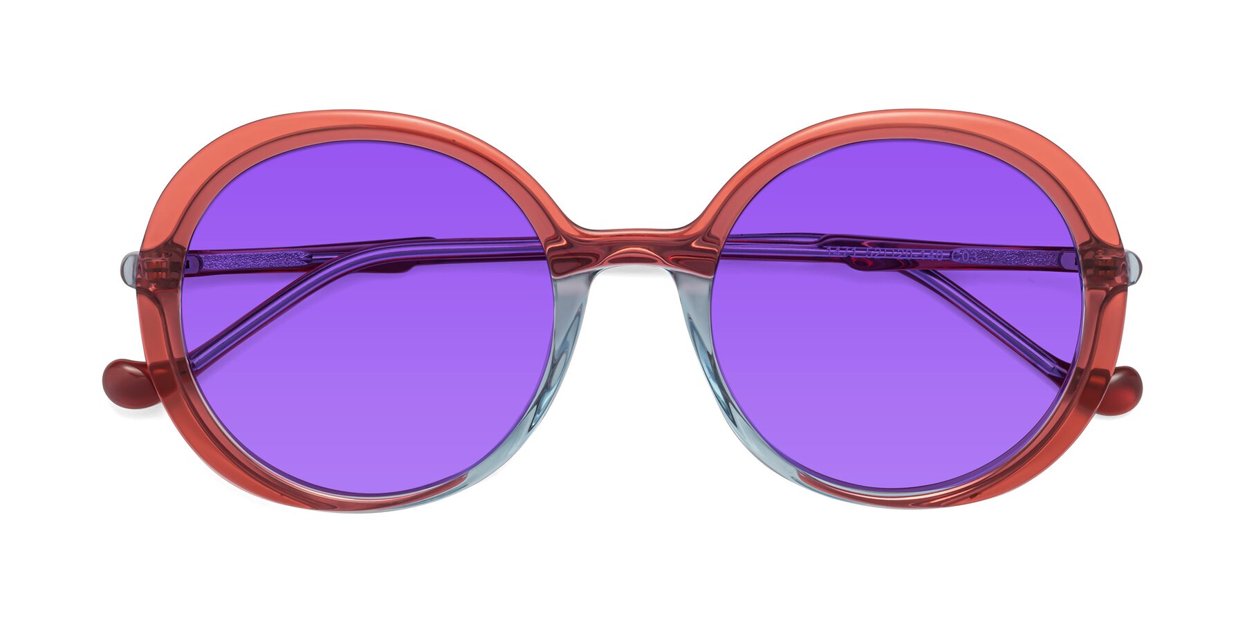 Folded Front of 1471 in Red with Purple Tinted Lenses