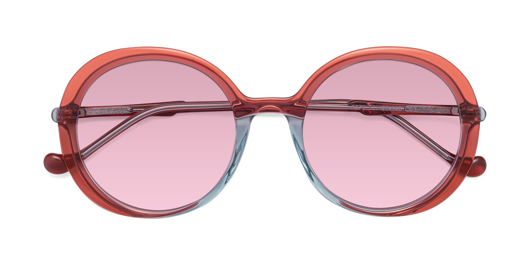 Folded Front of 1471 in Red with Light Wine Tinted Lenses