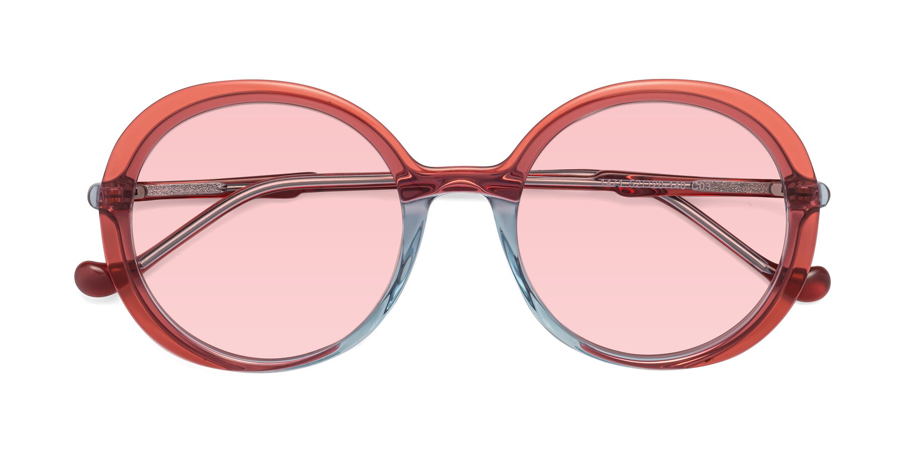 Folded Front of 1471 in Red with Light Garnet Tinted Lenses