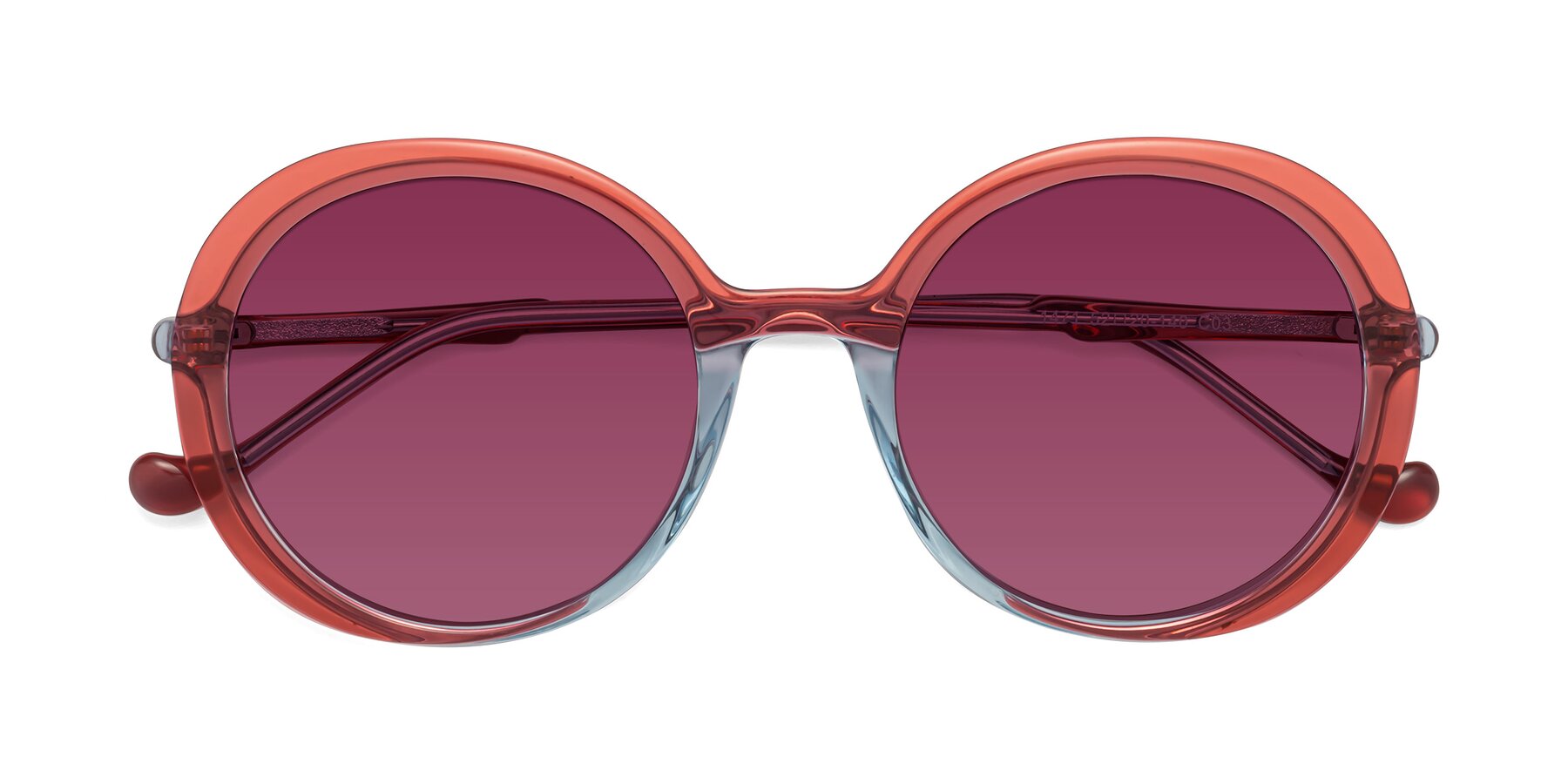 Folded Front of 1471 in Red with Wine Tinted Lenses