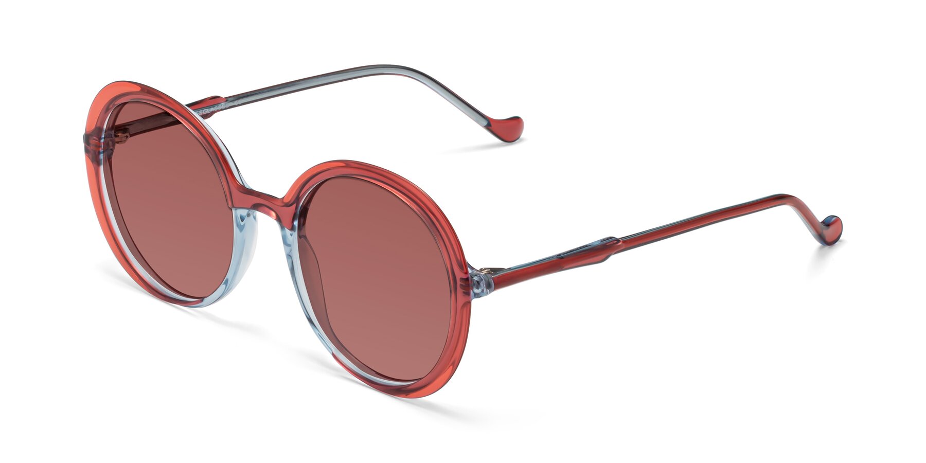 Angle of 1471 in Red with Garnet Tinted Lenses