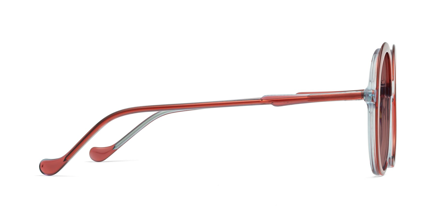 Side of 1471 in Red with Garnet Tinted Lenses