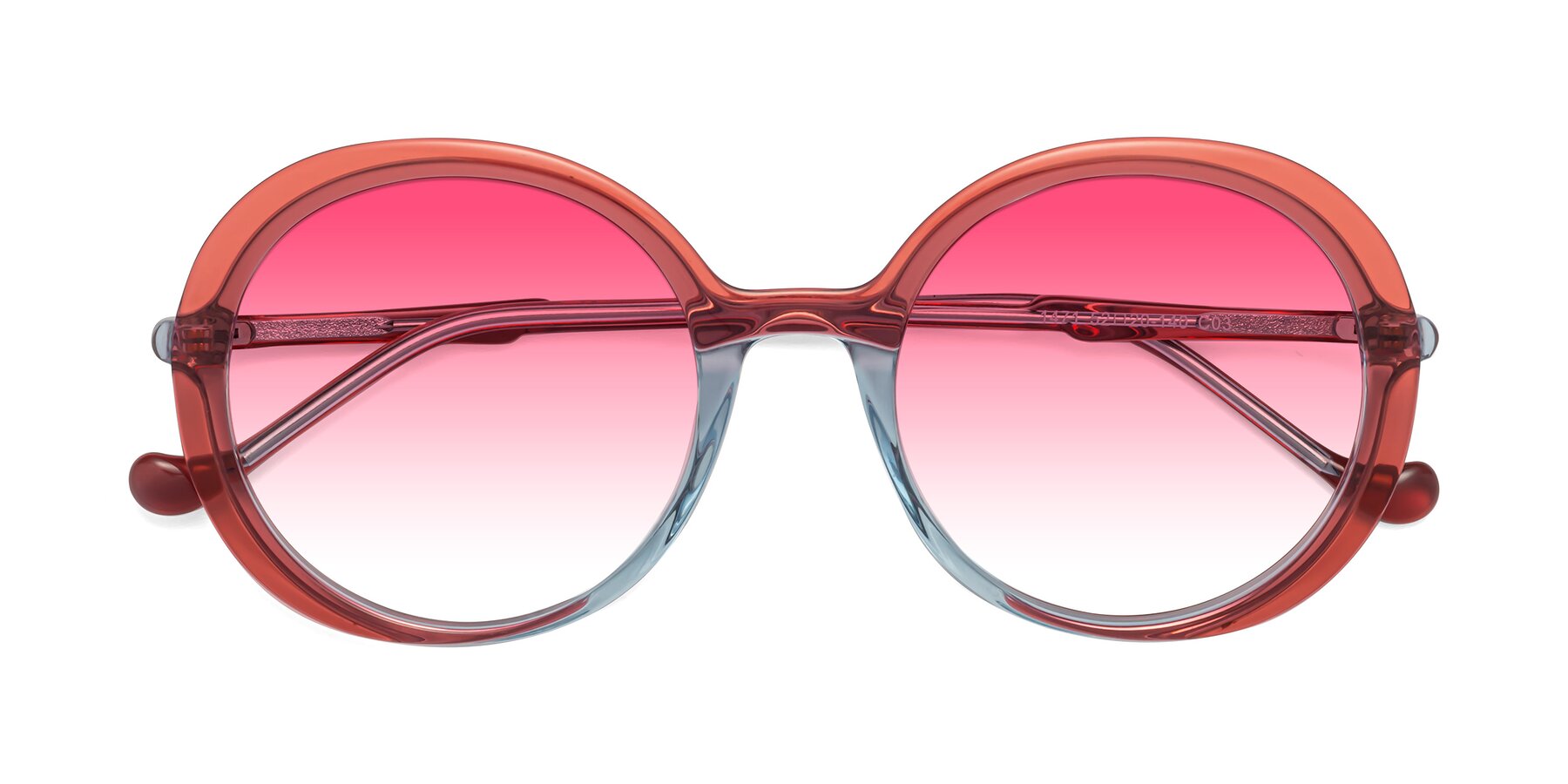 Folded Front of 1471 in Red with Pink Gradient Lenses