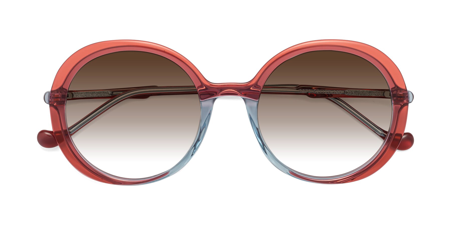 Folded Front of 1471 in Red with Brown Gradient Lenses